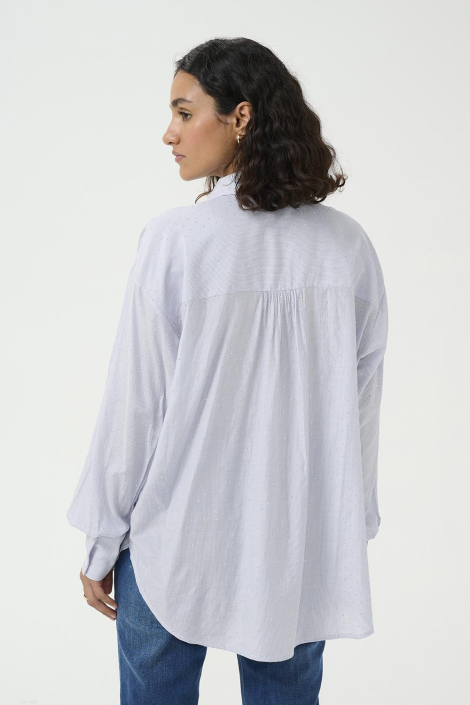 Kaffe blauwe dames blouse
