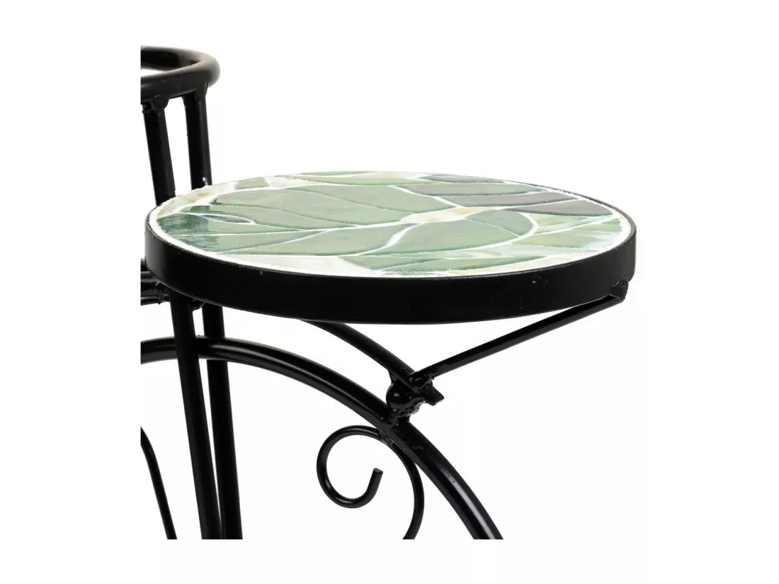 Support vélo en mosaïque et fer forgé noir 67x26.5x43h