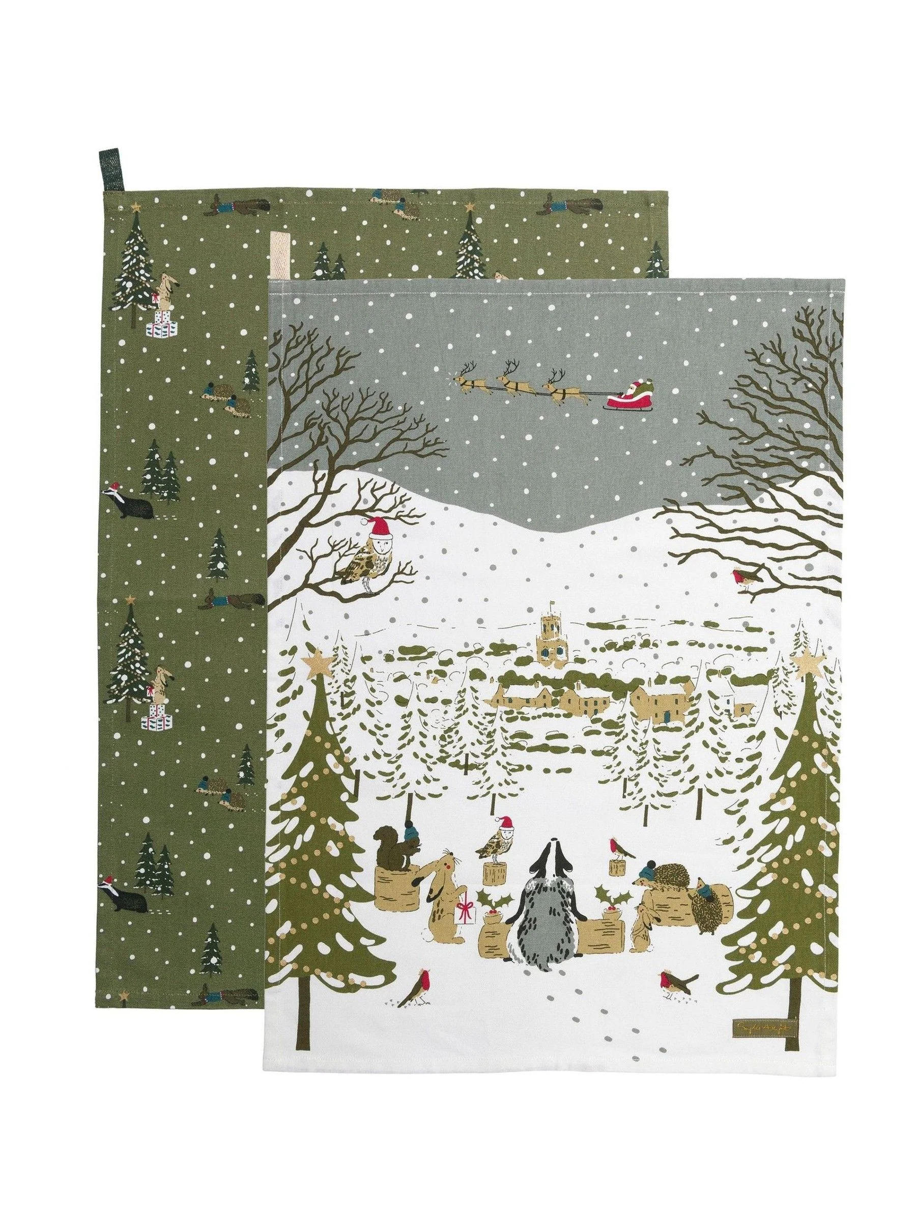 Sophie Allport Set of 2 Festive Tea Towels