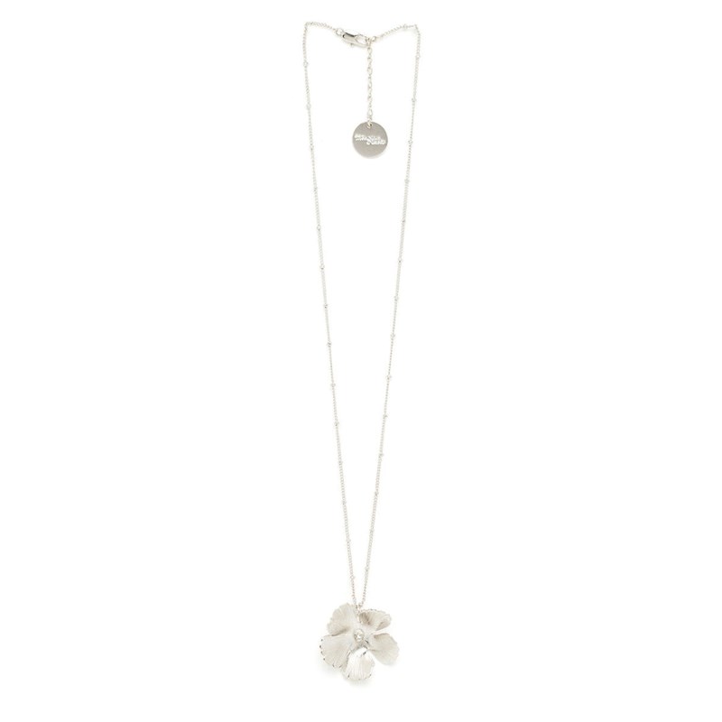 collier fleur plaqué argent - ORPHÉE