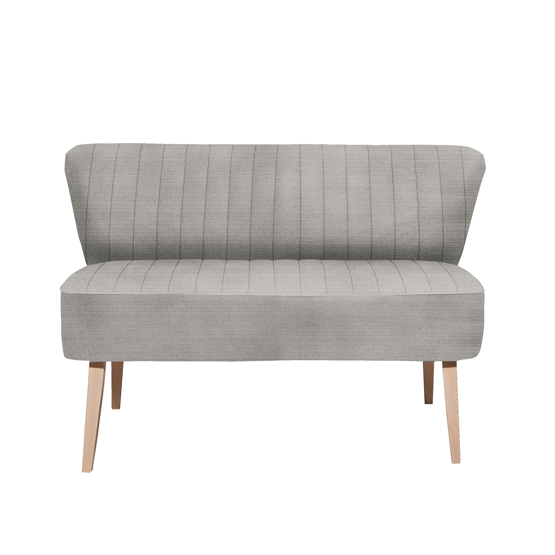 Bank - silber - Massivholz - 143 cm