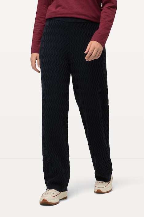 Strickhose Rose, gerades Bein, Zacken, Biobaumwolle