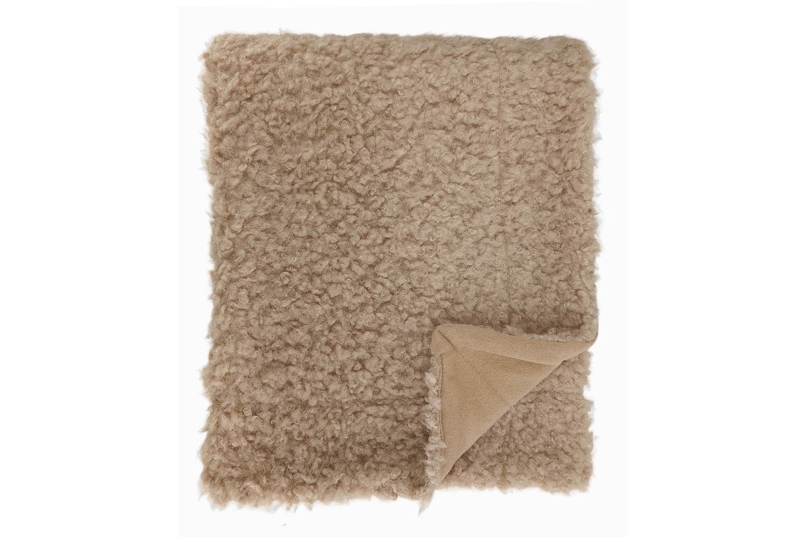 Bella pledd Beige fuskepels 120x160 cm