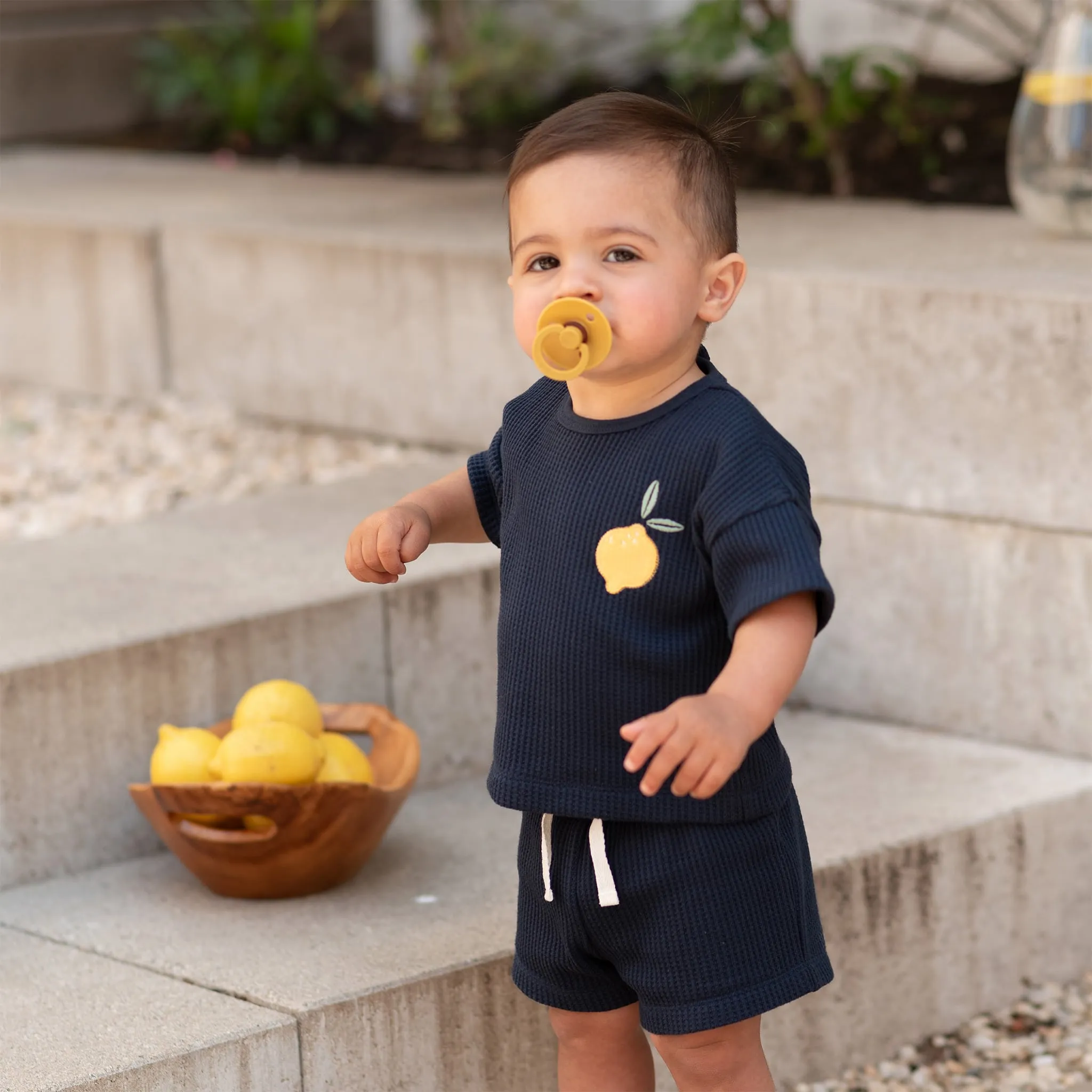 Firsts par Petit Lem Ensemble Short Gaufré Motorino 12-24mois