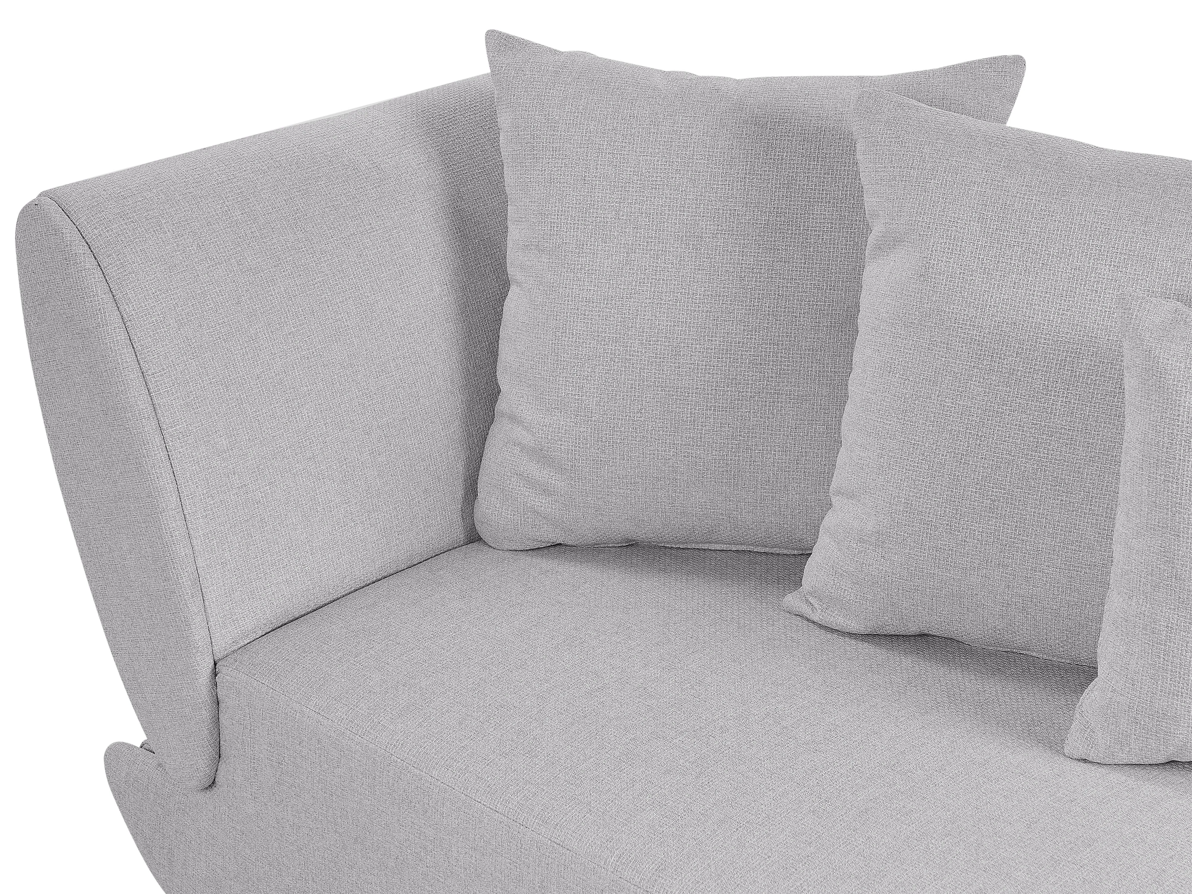 Linkszijdige chaise longue MERI Kunstlinnen Lichtgrijs met opbergruimte