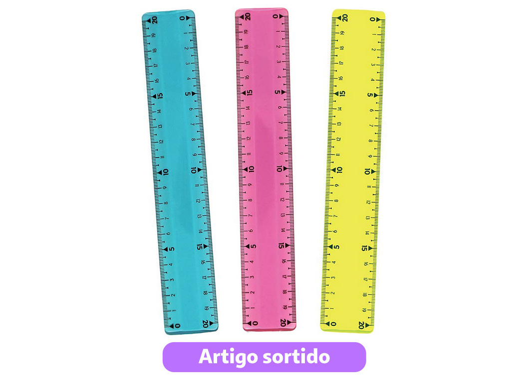 RÉGUA FLEXÍVEL AUCHAN 20CM CORES SORTIDAS