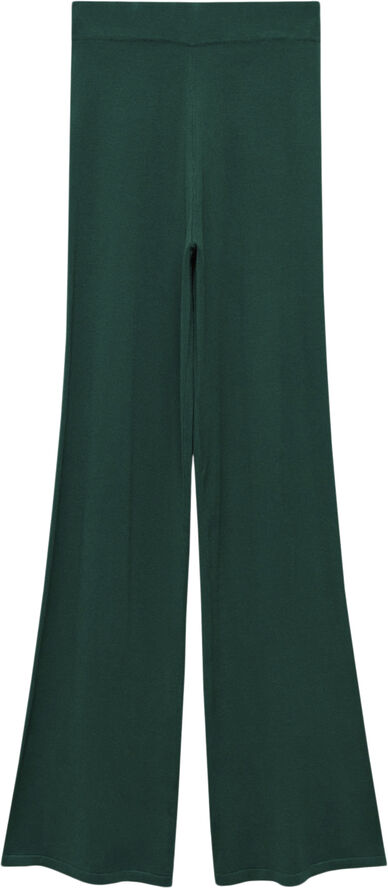 MANGO Knitted wideleg trousers Dark green