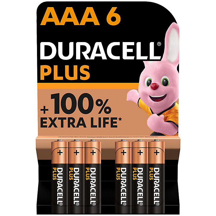 Pile alcaline AAA (LR03) Duracell Plus, lot de 6