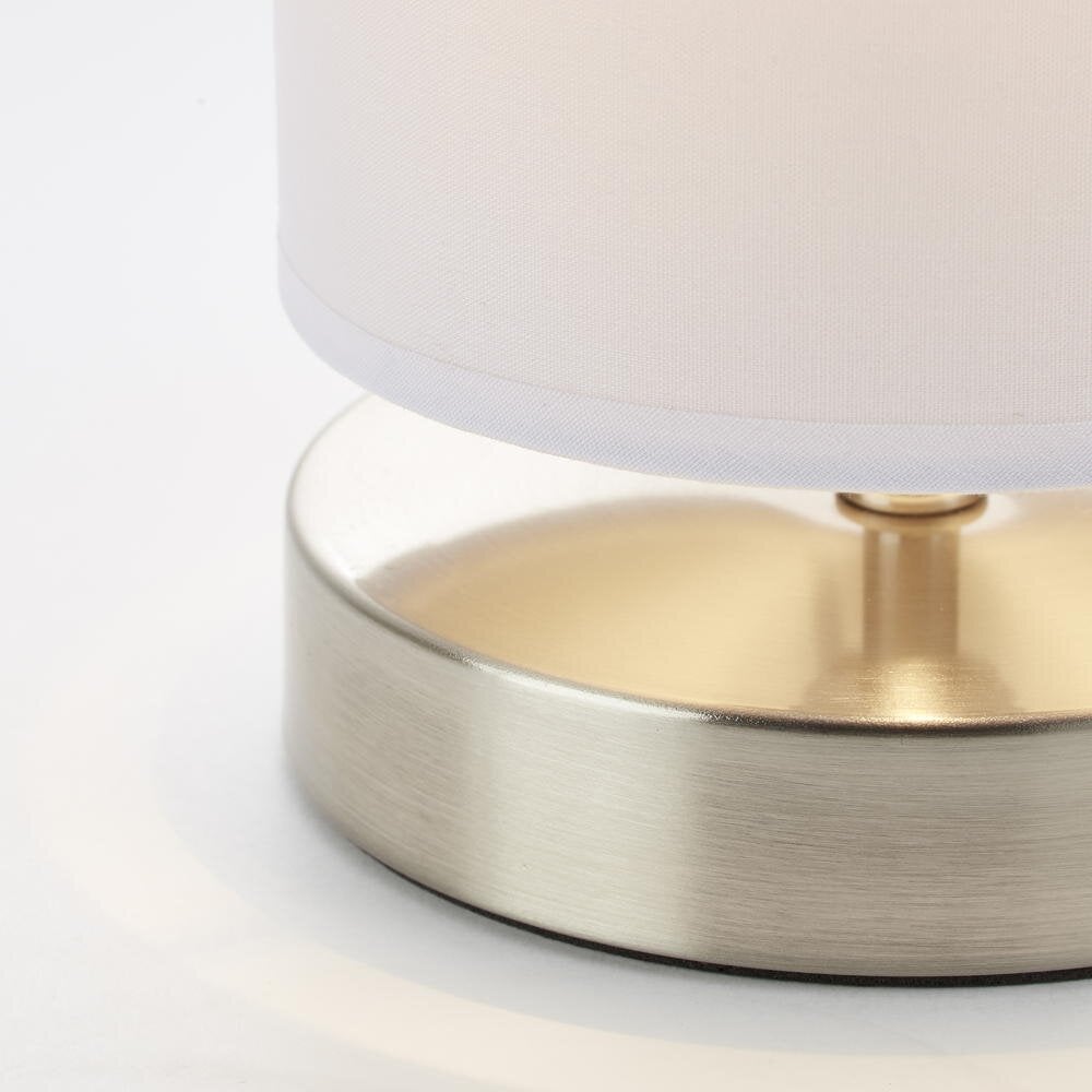 Clarie tafellamp in zilver en wit E14