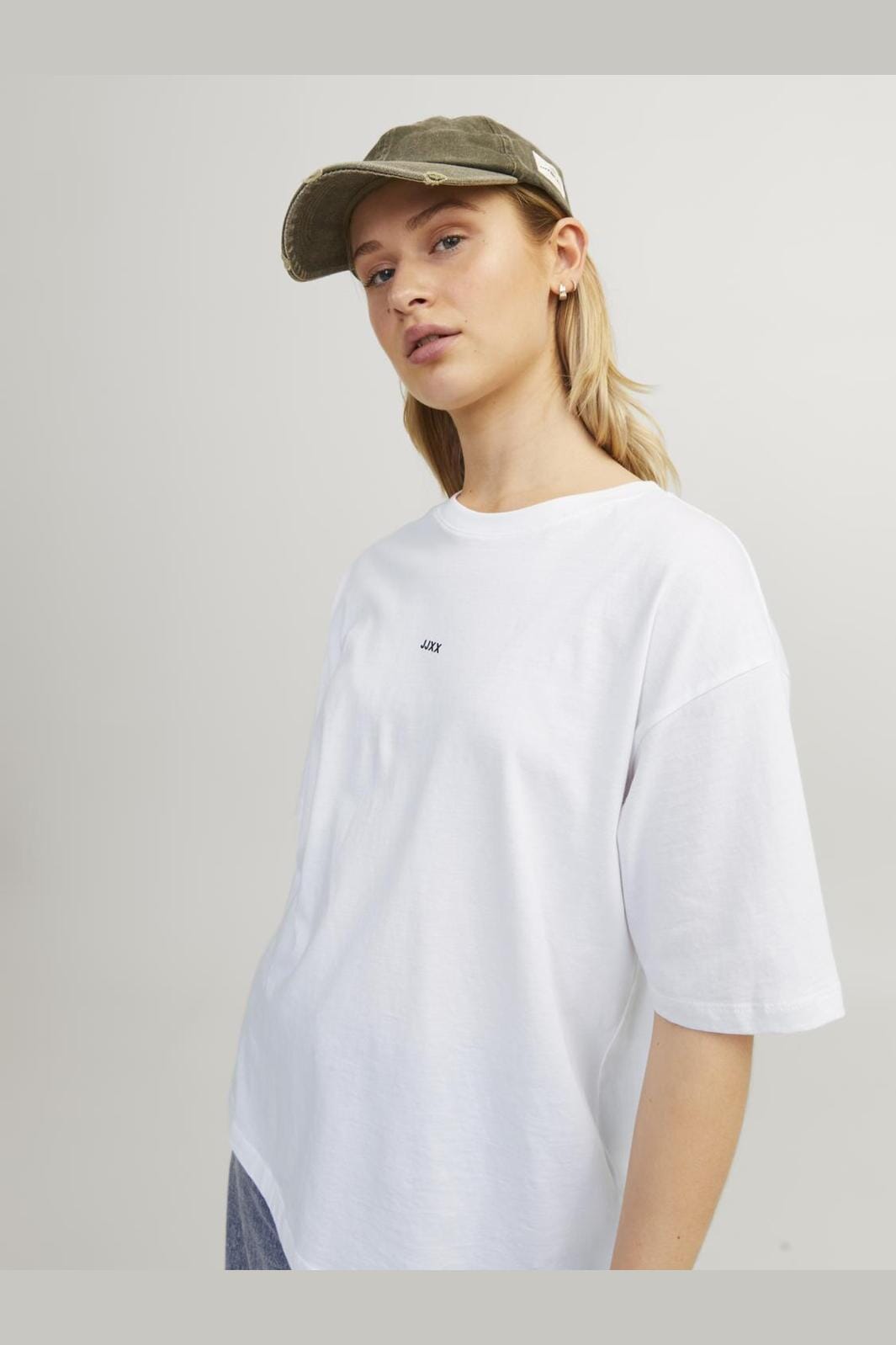 Jjxx Jxandrea Loose Ss Logo Tee 3861156 bright white black logo