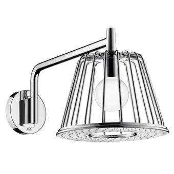 Hansgrohe AXOR Nendo LampShower 1jet 27.5cm m. geïntegreerde verlichting m. douchearm 38cm 150° zwenkbaar wandbevestiging chroom