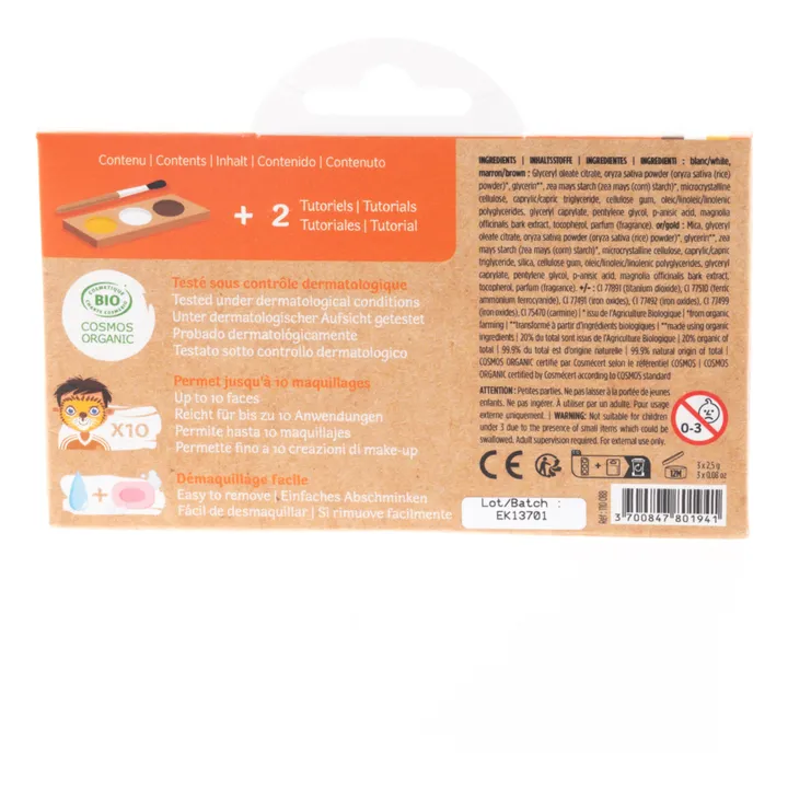 Namaki Kit de maquillage 3 fards Lion & Girafe | Doré
