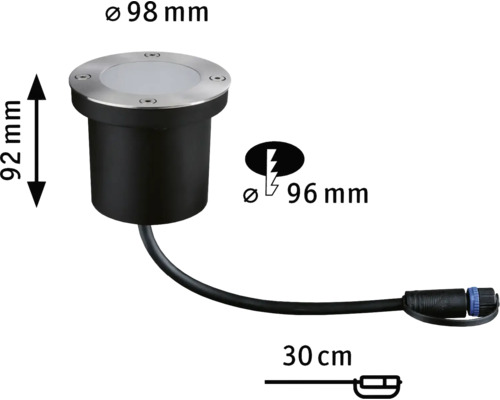 Paulmann Plug & Shine LED-vloerinbouwlamp, enkelvoudig, insectenvriendelijk, 4,5W, 180 lm, 2200 K, antraciet, 230/24 V