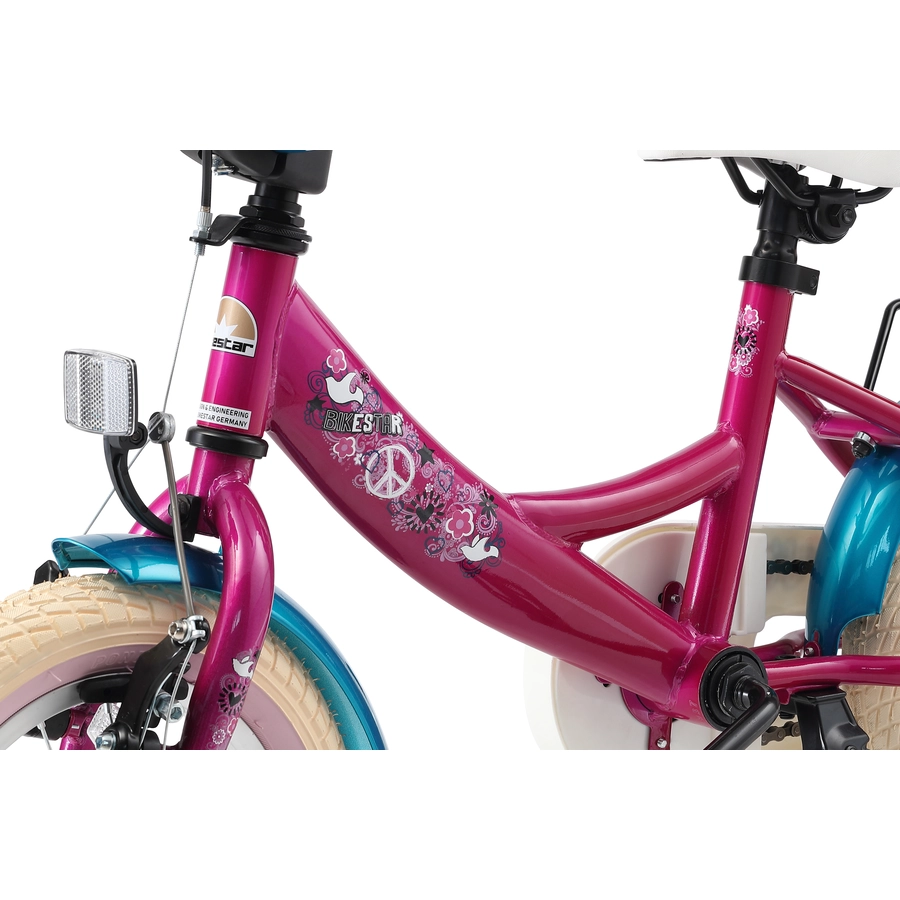 Bikestar Kinderrad 12 Zoll Classic berry, türkis