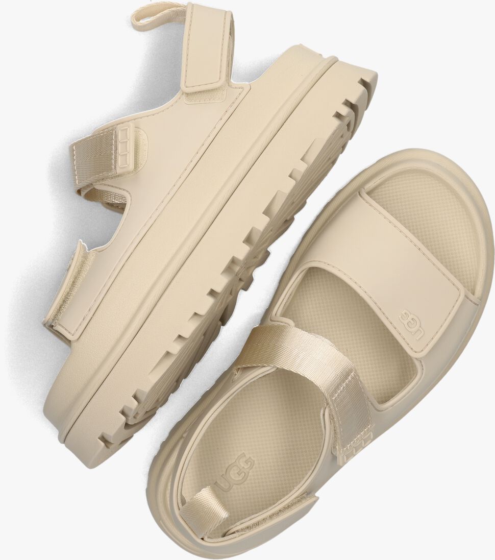 beige ugg platte sandalen w goldenglow