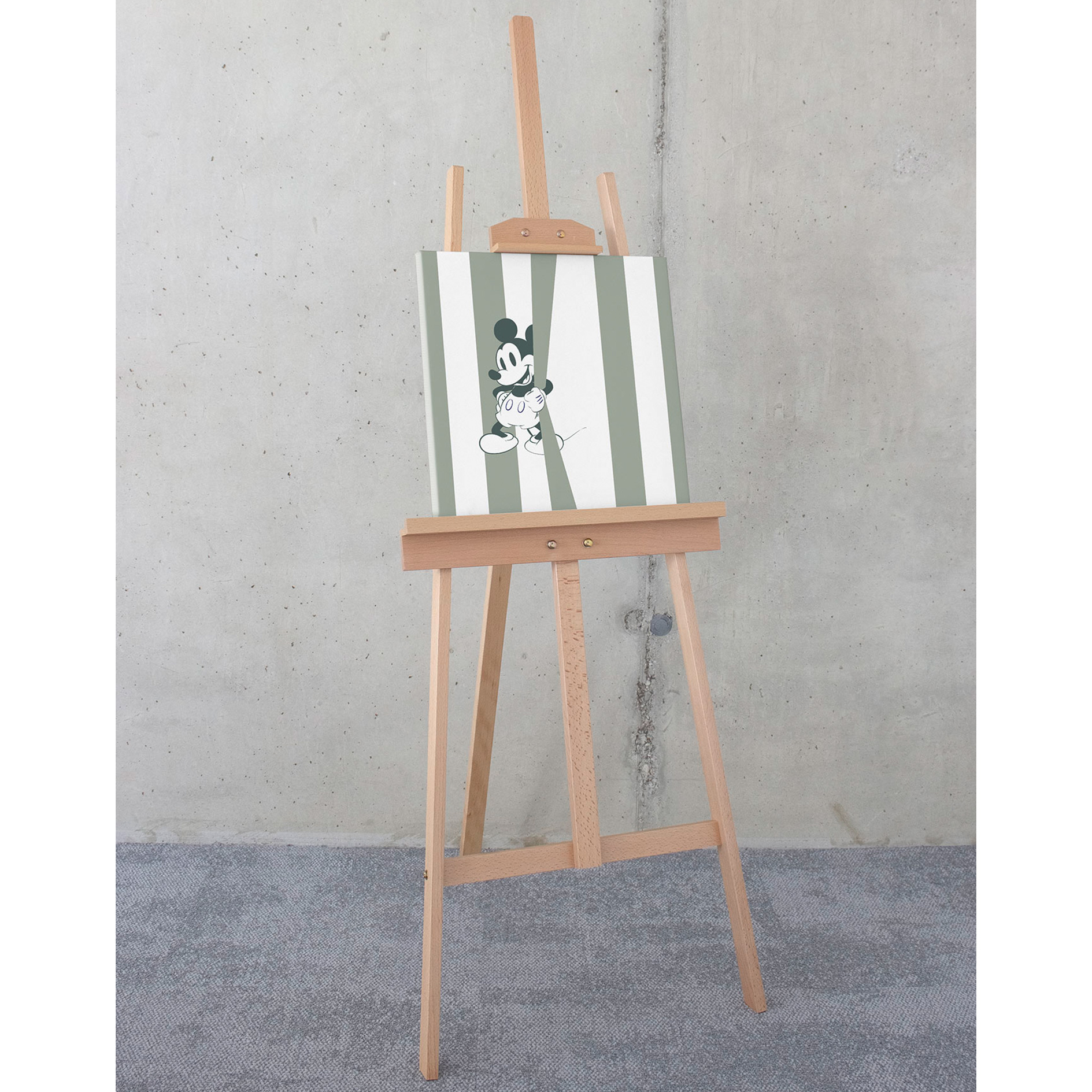 Keilrahmenbild MICKEY BE YOURSELF - grau-schwarz-weiß - 40x40 cm