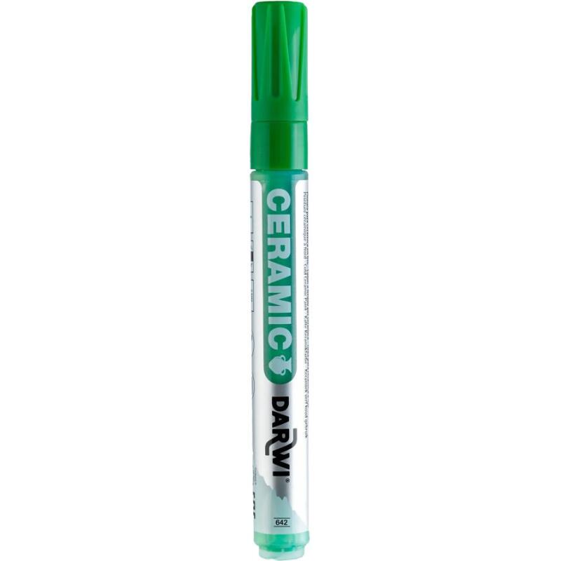 DARWI Marqueur Peinture sur Céramique à Froid Pointe Conique Fine 2mm - Vert bouteille