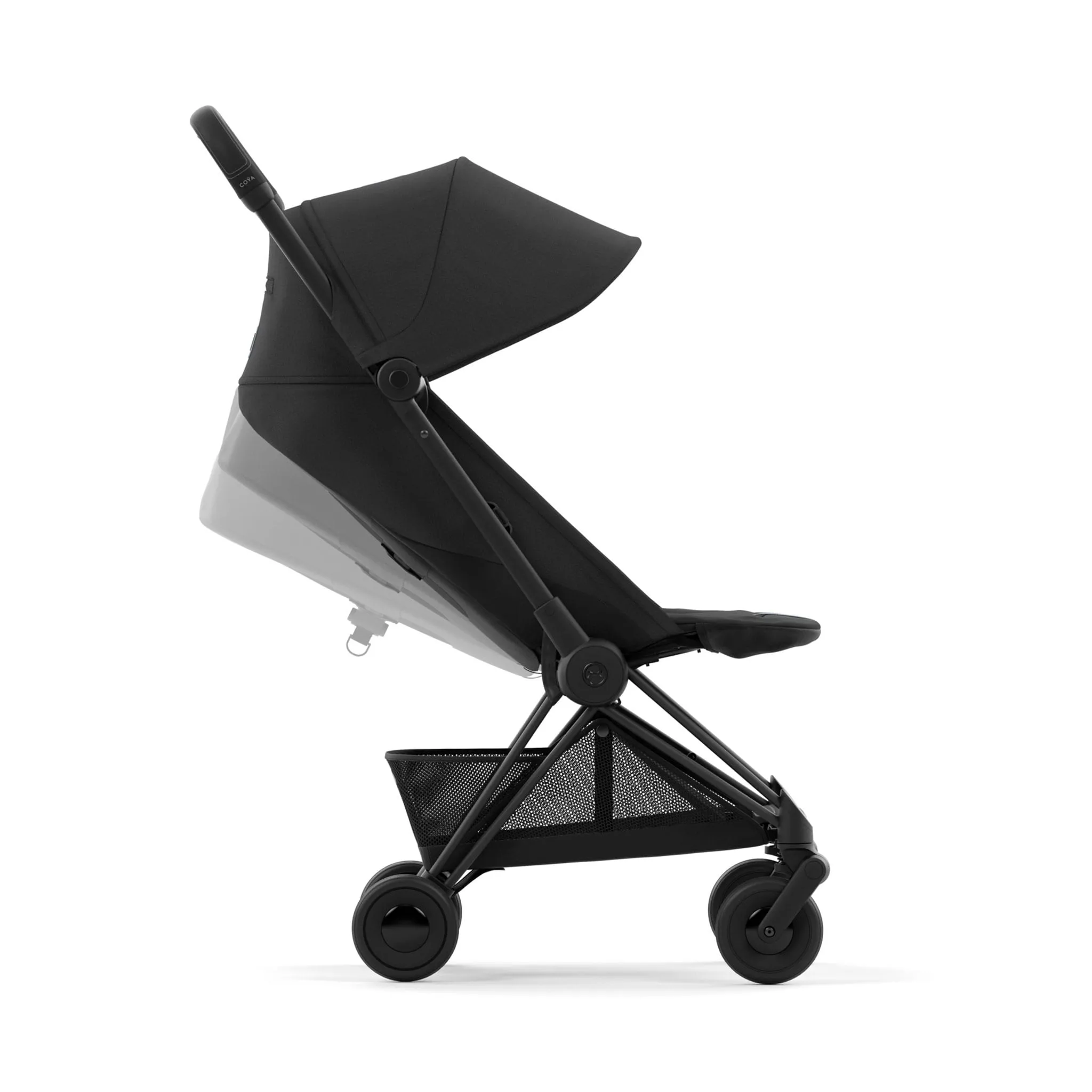 Cybex Poussette Coya - Cadre noir mat avec siège noir sépia