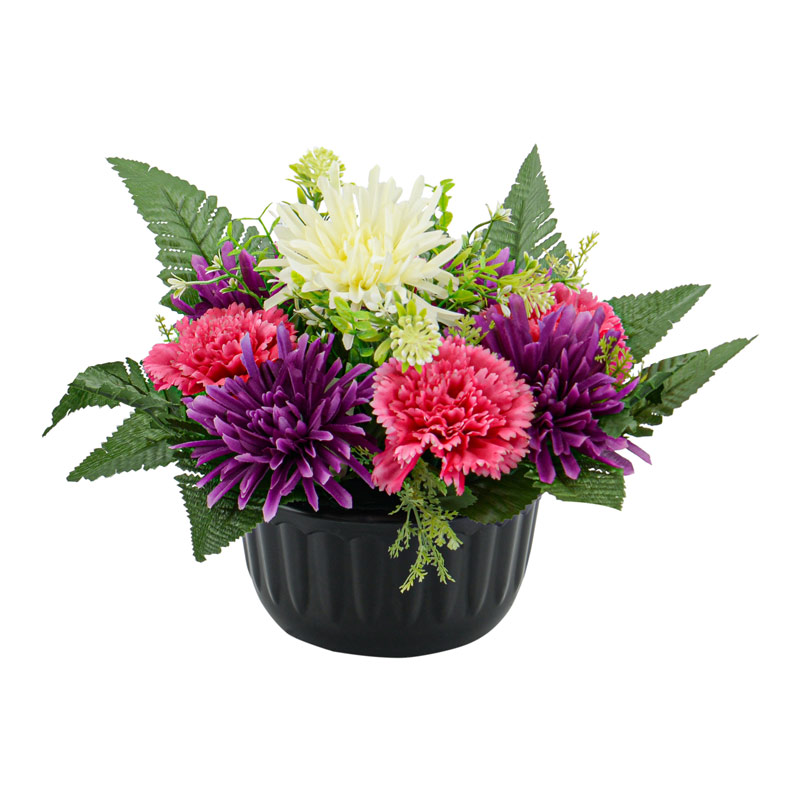 Coupe ronde fleurs artificielles fuji