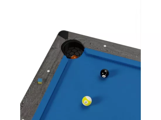 Billard Américain convertible table 6places KITBILL 6Ft - 206,5 x 116,5 x 80 cm Plateau dînatoire et accessoires inclus - Gris