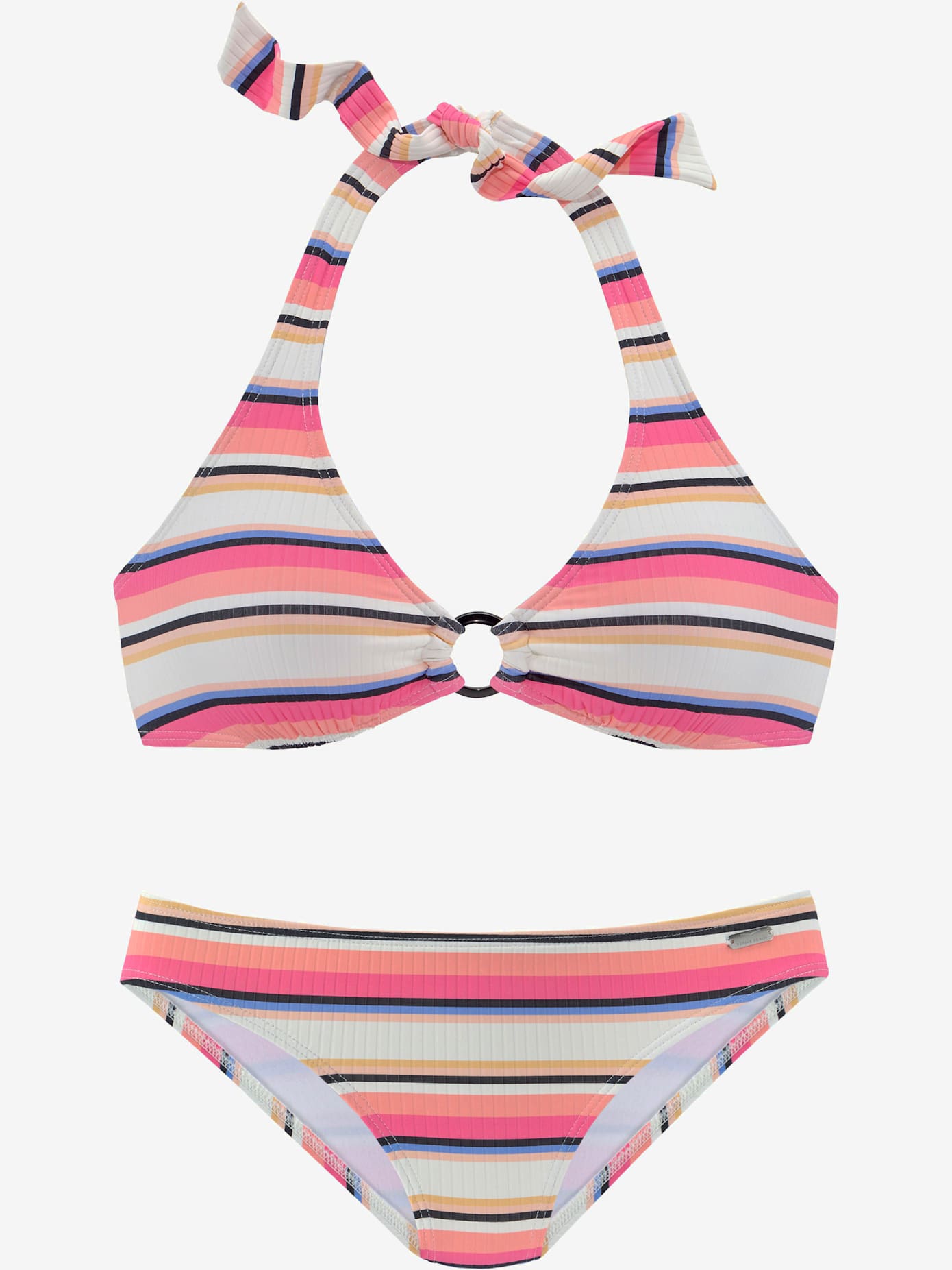 Bikini triangle motif rayé tendance