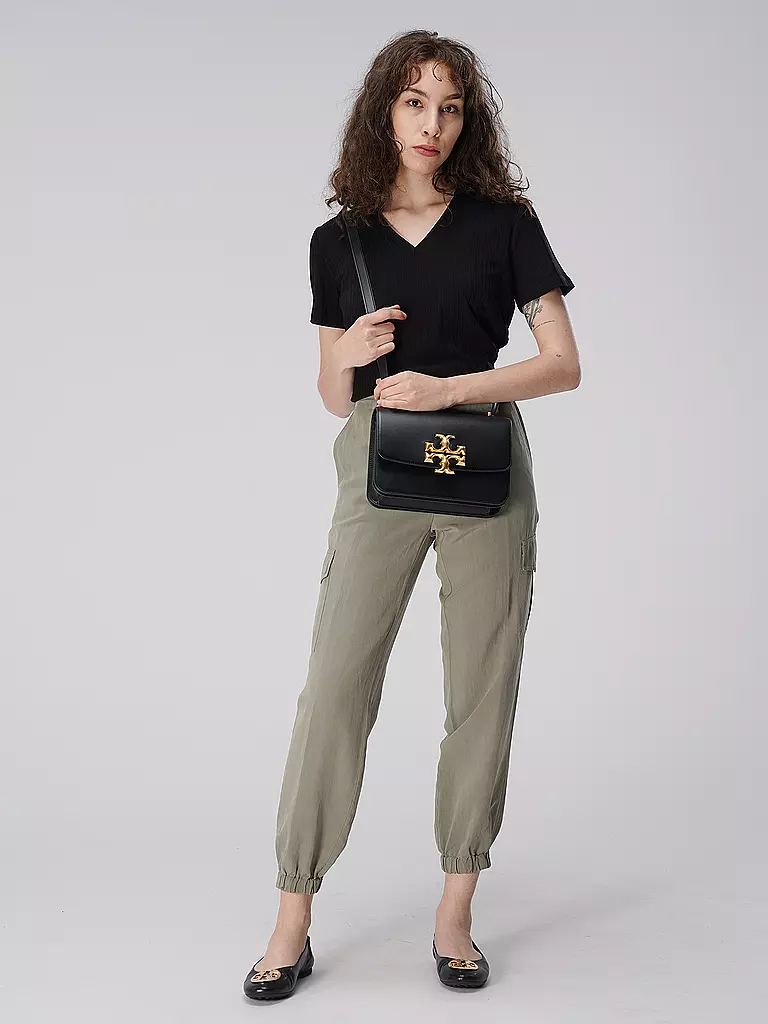 TORY BURCH Ledertasche - Umhängetasche ELEANOR schwarz