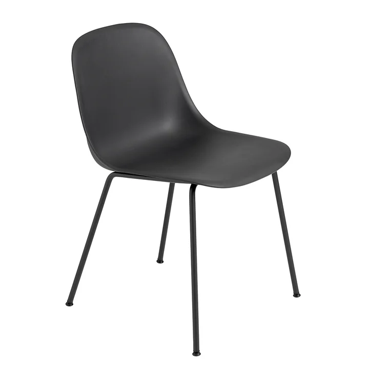 Muuto - Fiber Side Chair Tube Base, schwarz recycled