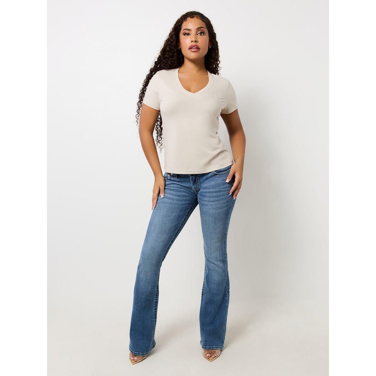 True Religion TR Horseshoe V Neck T Shirt Womens