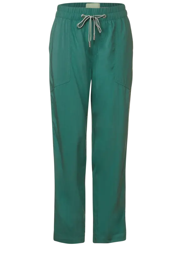 Viskose Loose Fit Hose - lagoon green