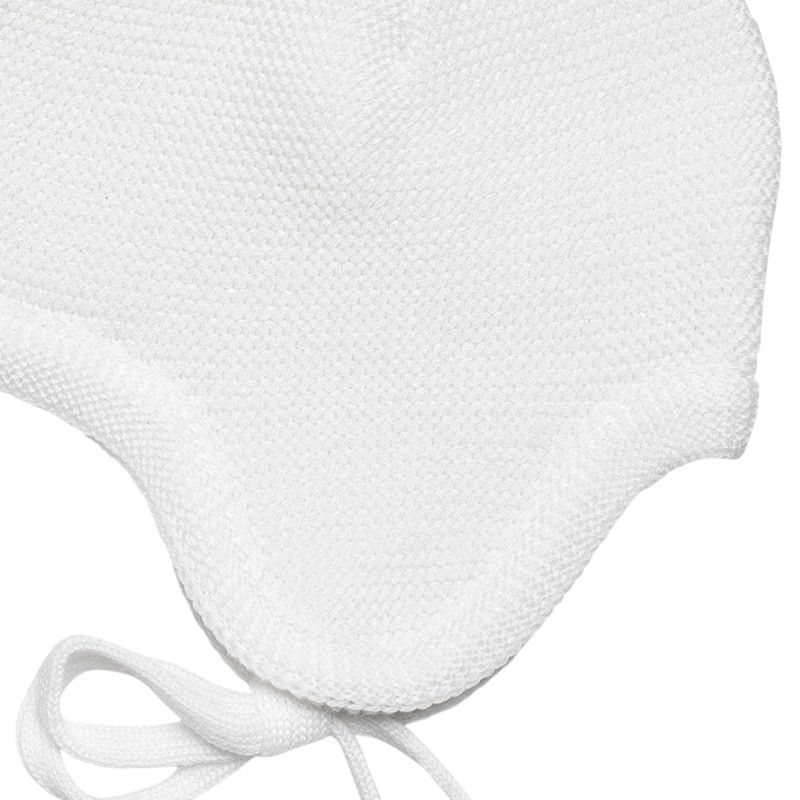 Mütze Merinowolle mit Ohren wollweiss