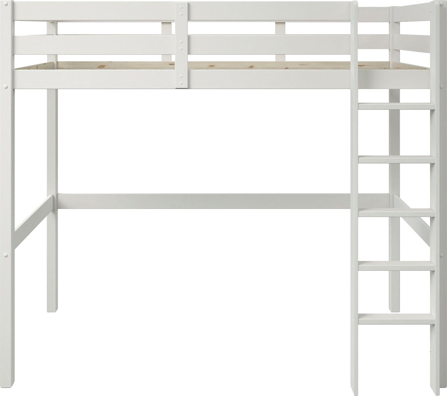 Lüttenhütt Etagenbett »HENNE' TOPSELLER! Hochbett, Ideal für kleine Räume, 2 Schlafplätze« zweiter Schlafplatz ausziehbar, B/H/T ca. 208/180/105cm,  mit Polsterauflagen+ Schreibtisch + Stauraum, mehrere Farben