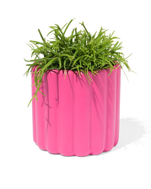 pot de fleurs S céramique nervurée rose