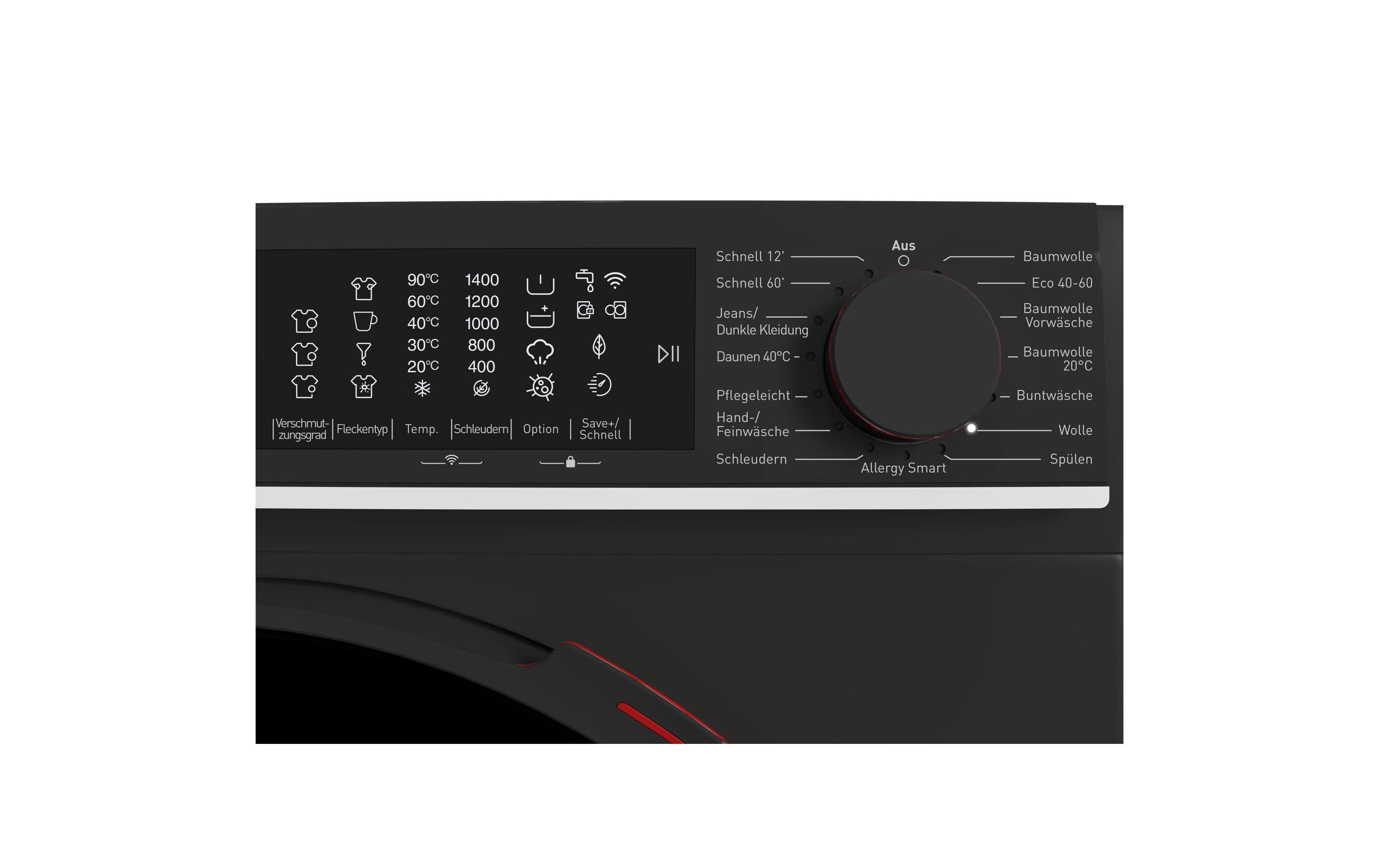 Waschmaschine ES-WNFL814CMDA-DE Links<br>Frontloader mit 8 kg Ladekapazität