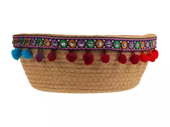 Panier marron en corde tressée d29x11h