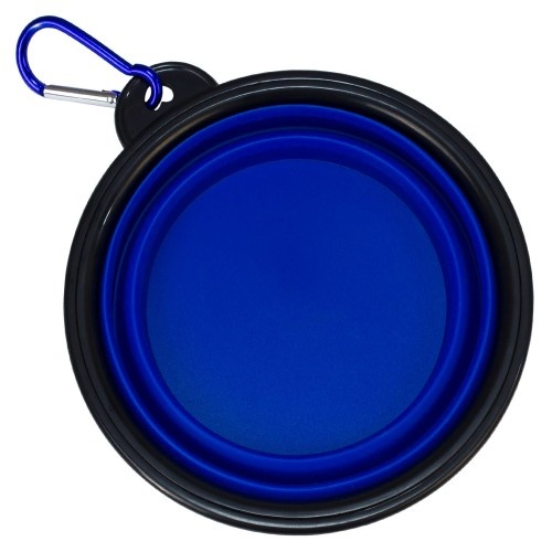 Bebedouro/Comedor de Silicone Dobrável, Azul