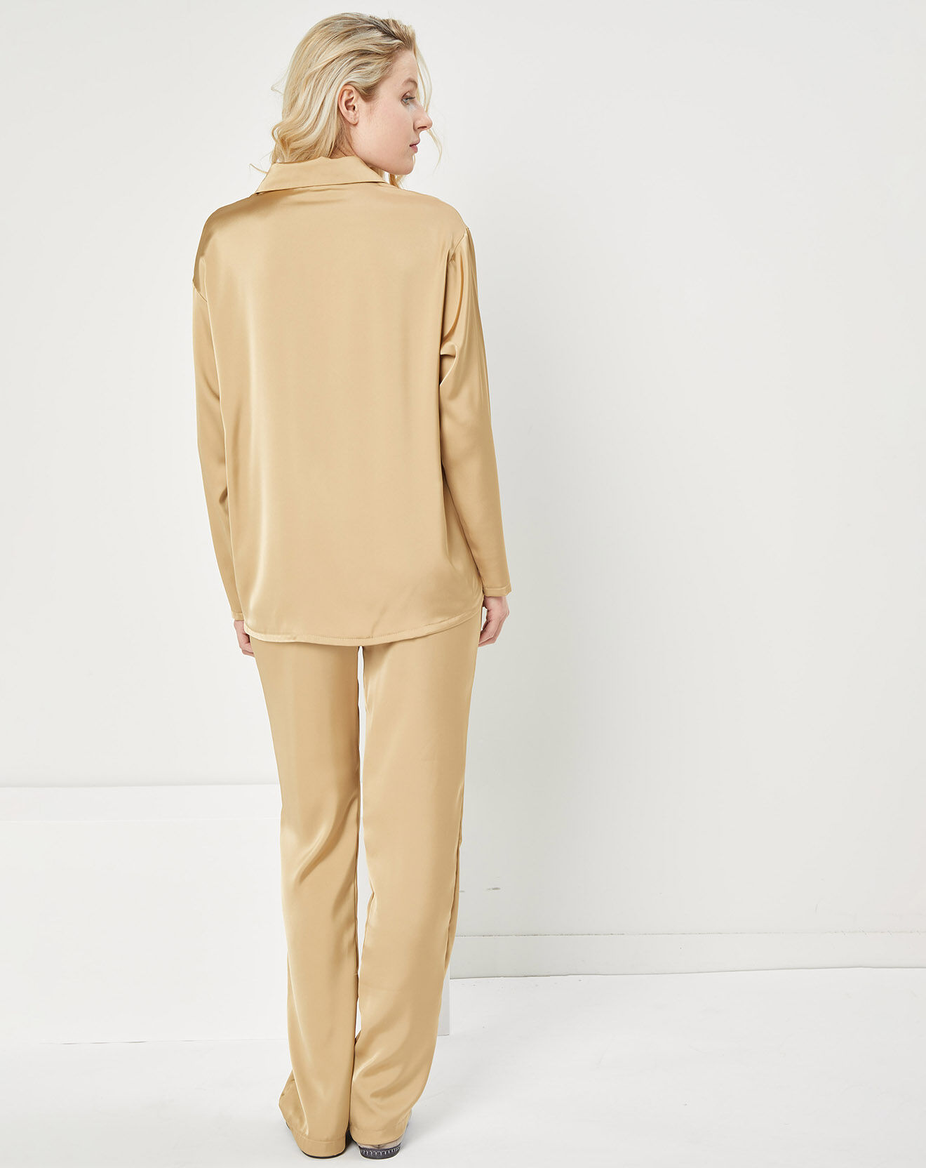 Quartier Latin Pyjama satiné Mathilda camel