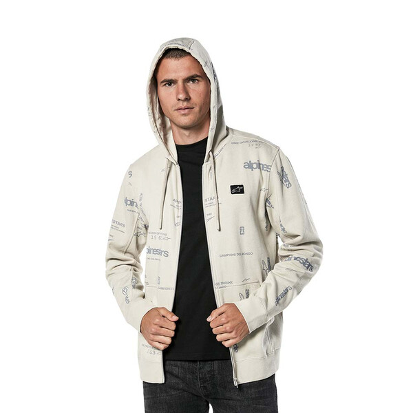 Alpinestars - Sweat zippé à capuche Plenitude Blanc