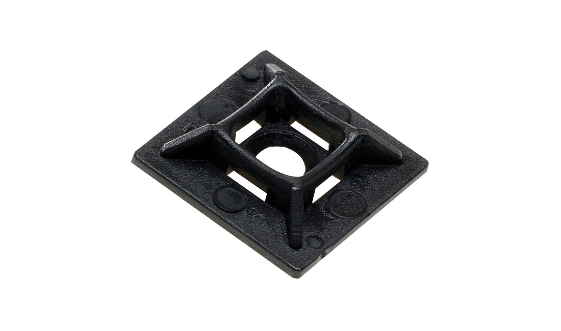 1852 Sokler til strips sort 28 x 28mm med lim - 10stk