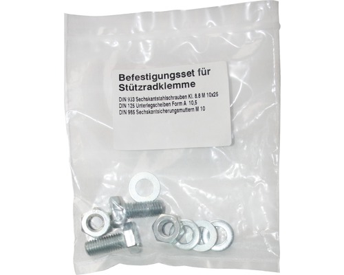 Montageset voor steunwielklem