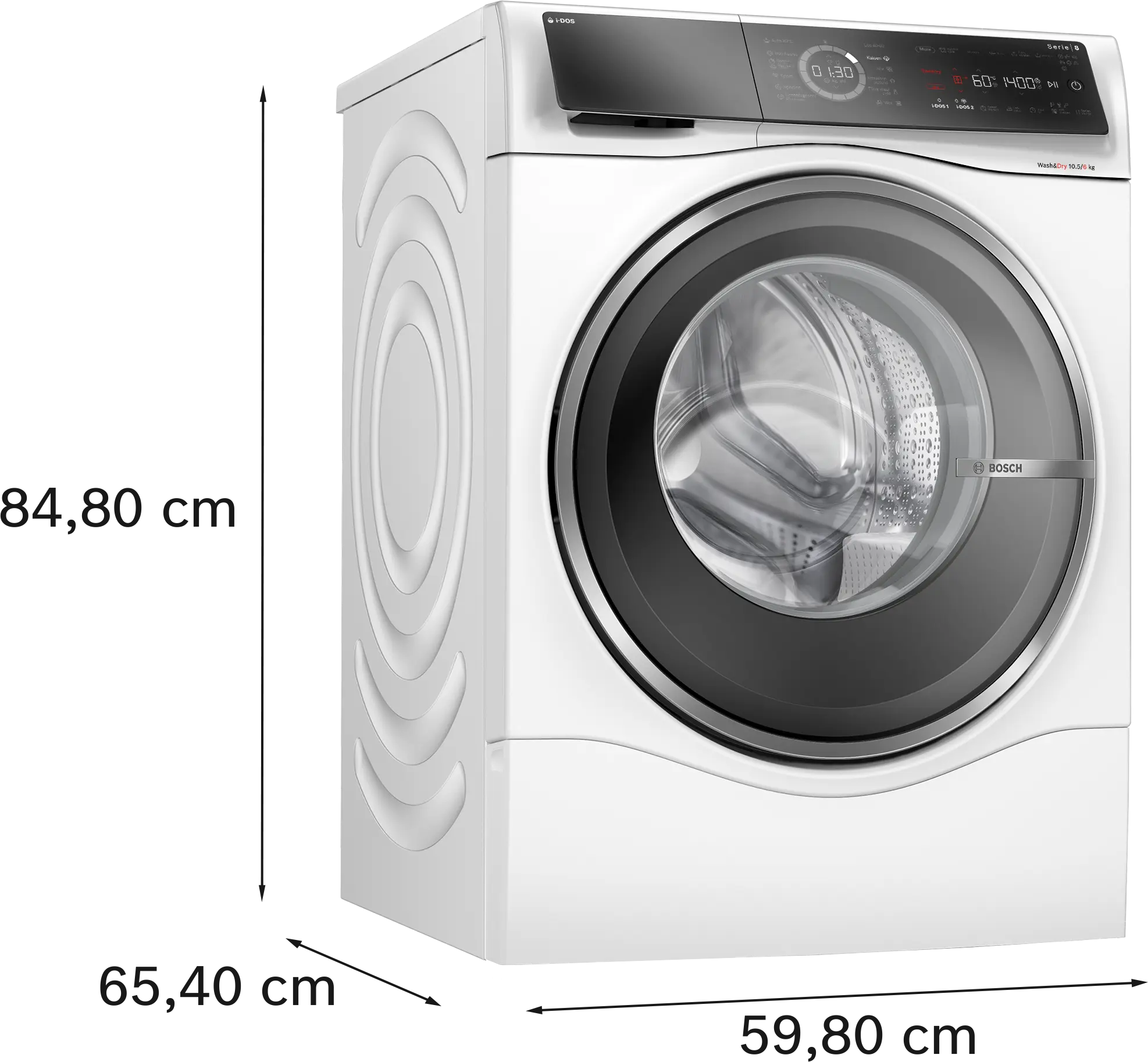 Serie 8 Was-droogcombinatie 10.5/6 kg max. 1400 rpm