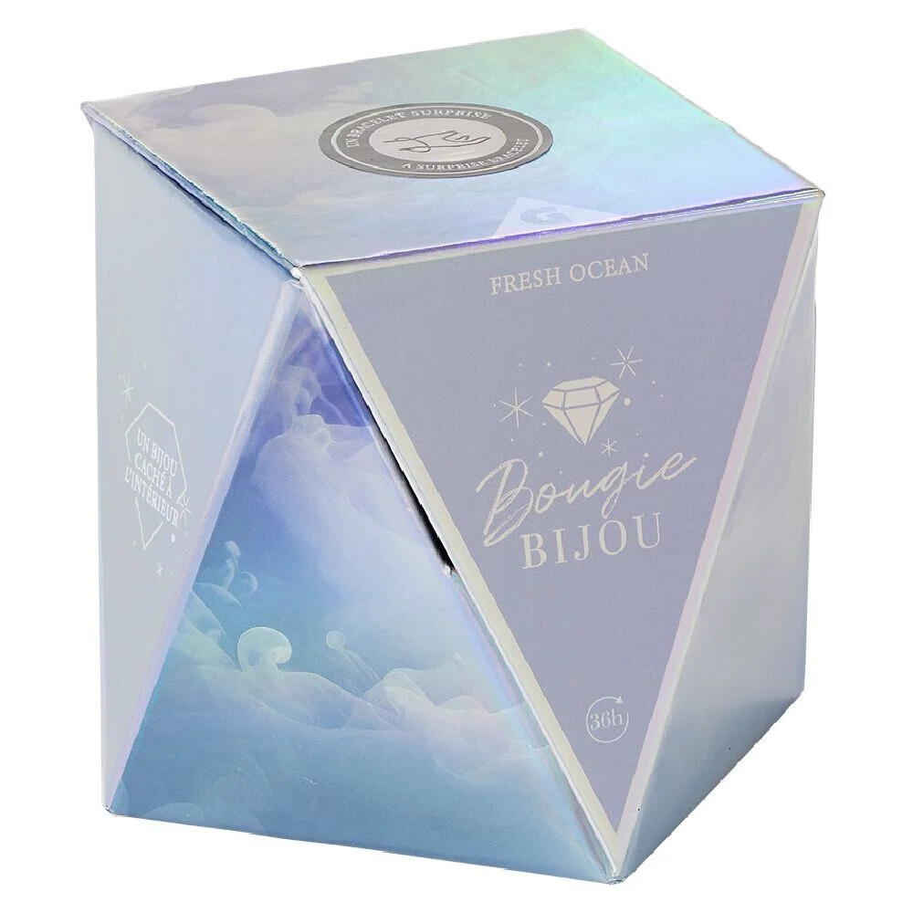 Bougie bijou bracelet argenté senteur air marin 36h