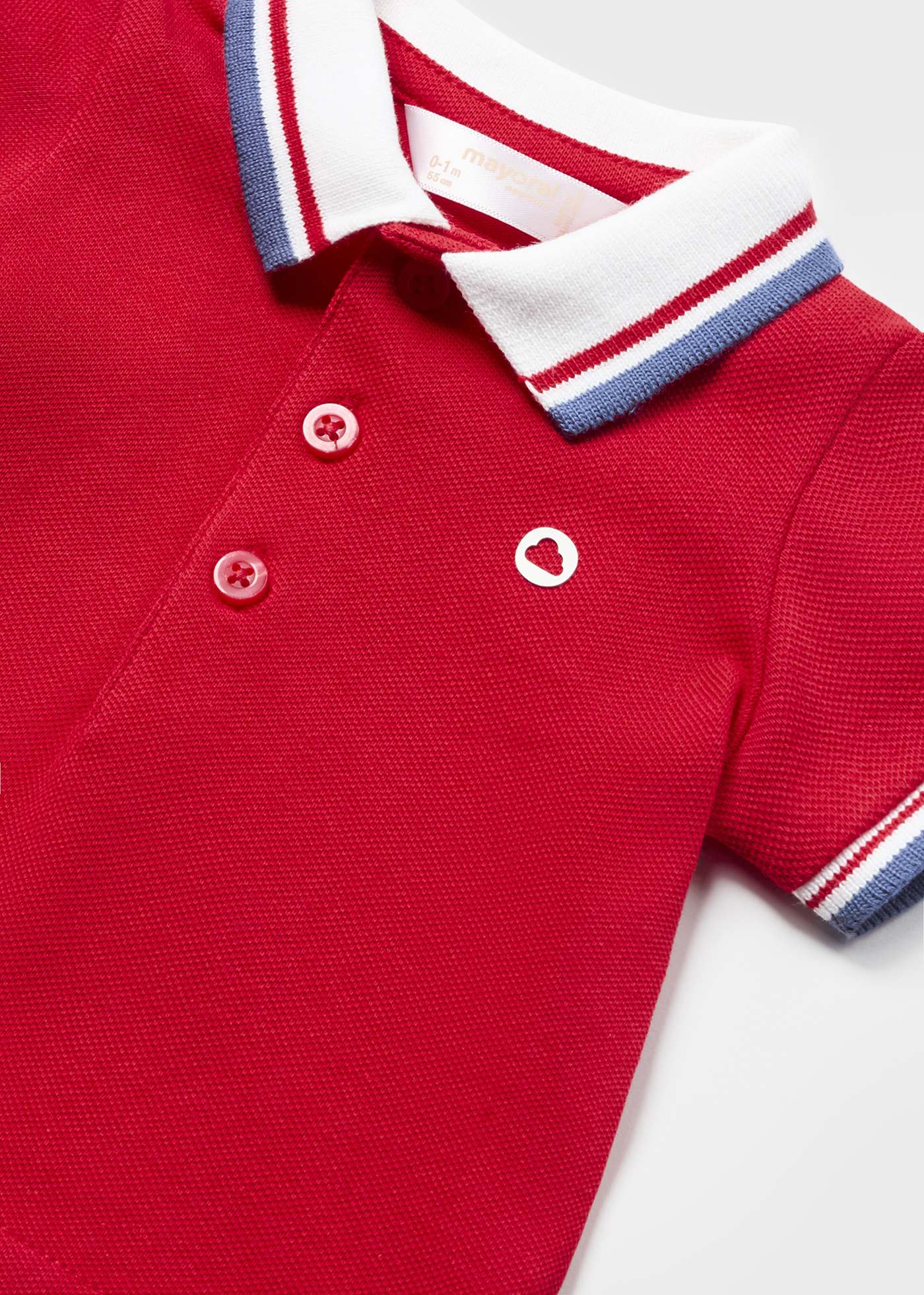 Camisa polo de algodão de manga curta para recém-nascido
