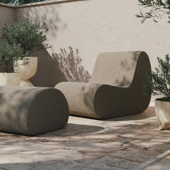 Ferm Living - Rouli Pouf, off-white (Pure Bouclé)