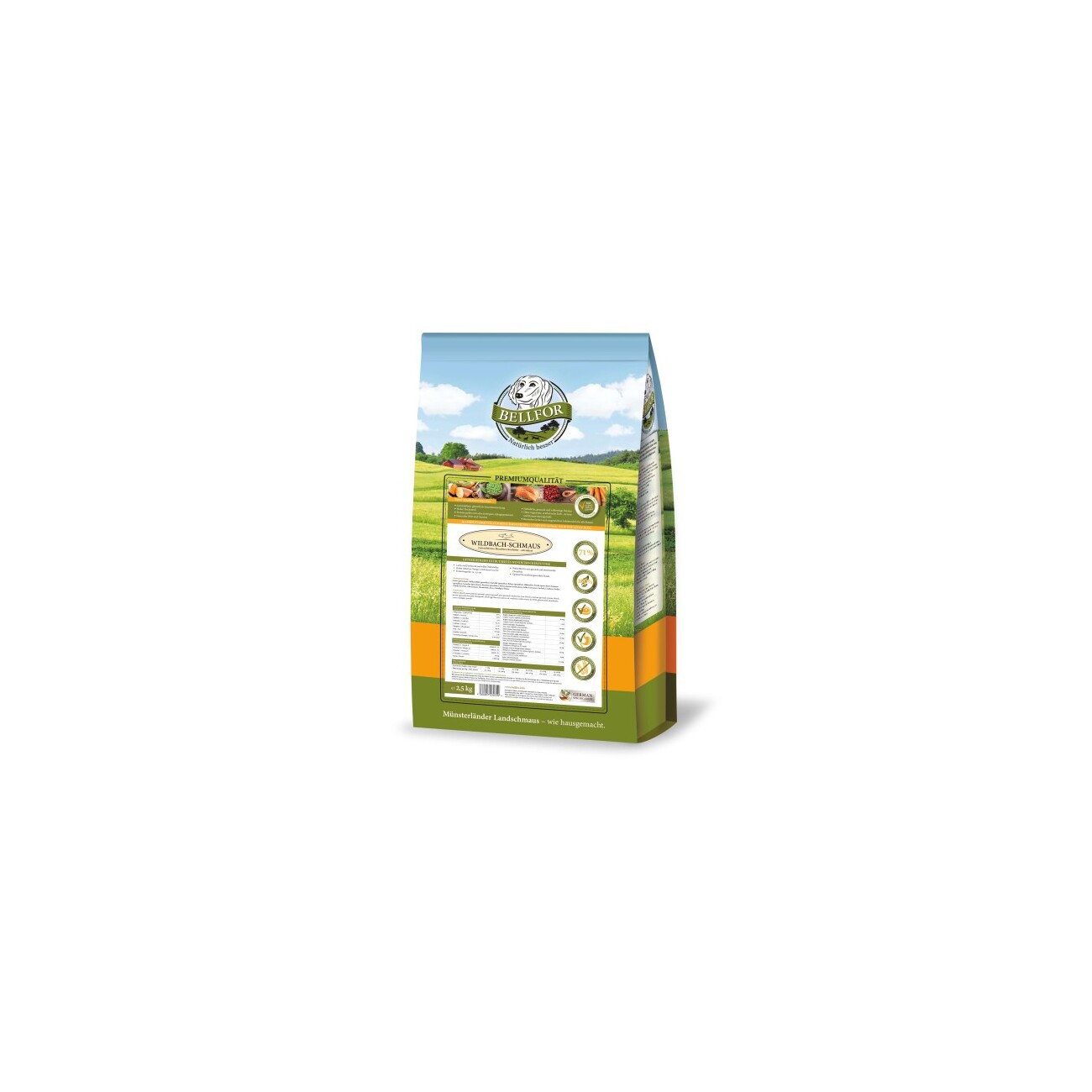 Bellfor Trockenfutter für Hunde mit Lachs und Forelle Wildbach-Schmaus - 2,5 kg