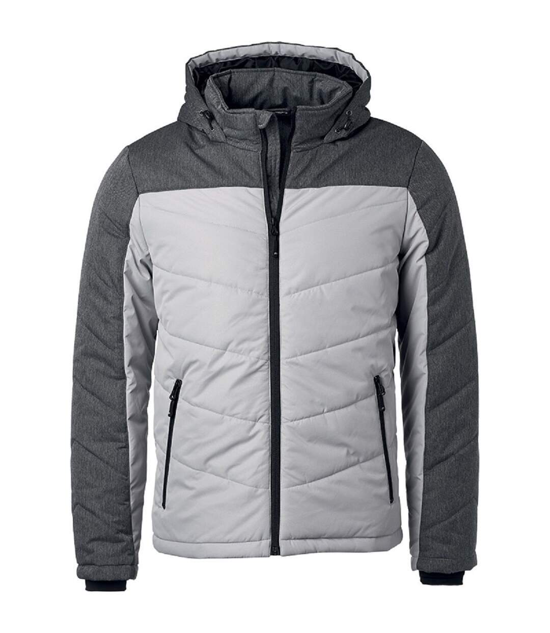 Veste matelassée à capuche - doudoune - JN1134 - gris argent - homme