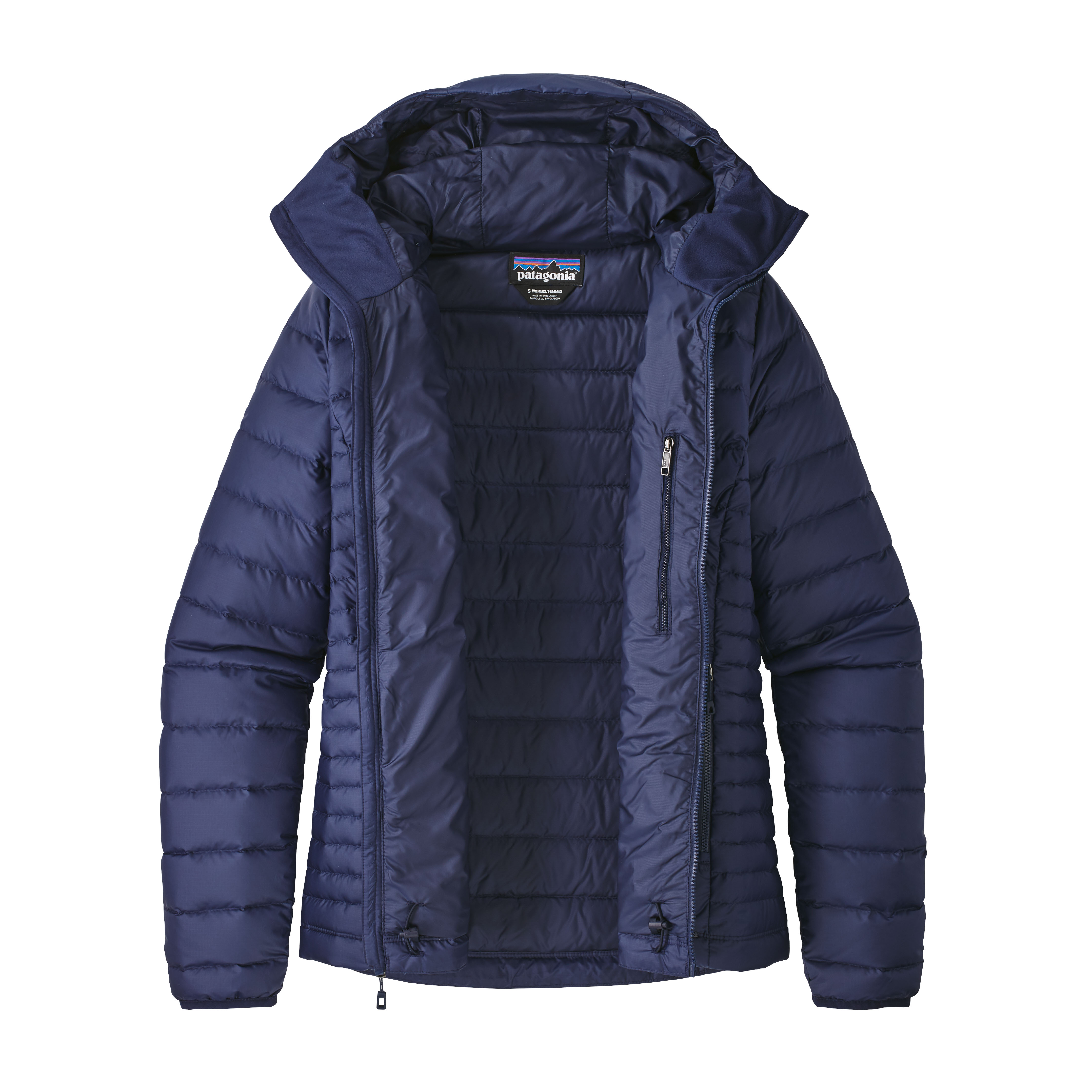 Down Sweater Hoody Dame Classic Navy