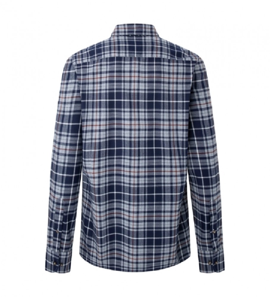 Camisa xadrez de flanela azul marinho Hackett