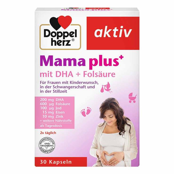 Doppelherz Mama plus mit DHA + Folsäure Kapseln, 30 St