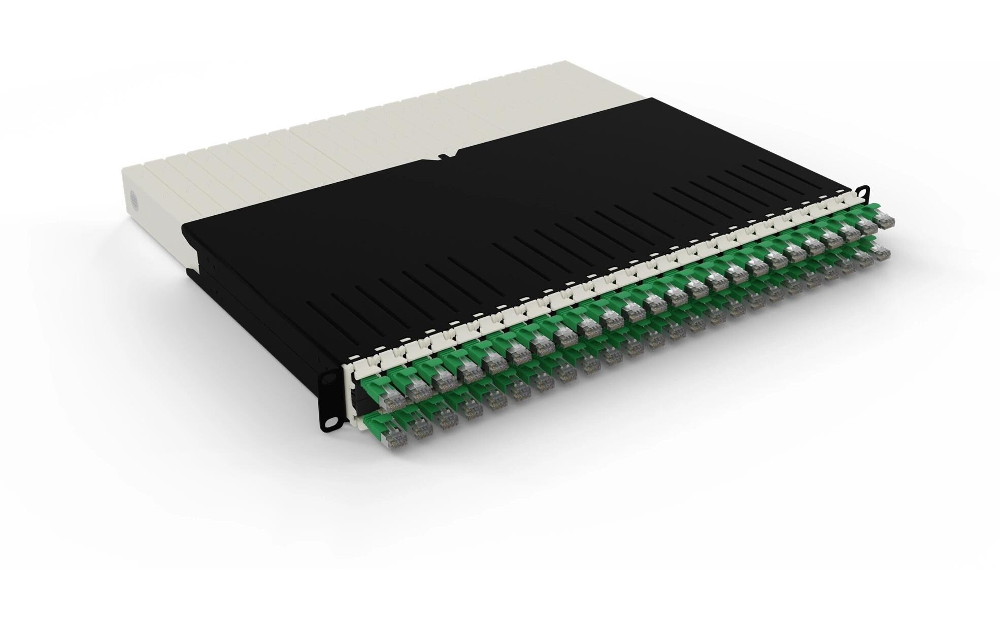 patchbox.one / 8RU / Cat 6A, STP, 0.8 m, Grün<br>All-in-One Lösung für Ordnung im Netzwerkschrank