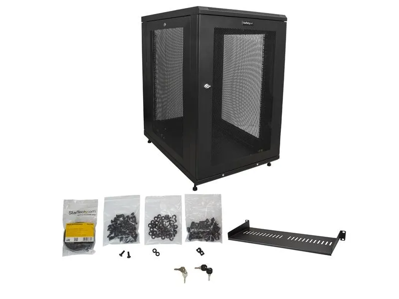 StarTech.com 18U Server Rack Cabinet, 4-Post Adjustable Depth (2